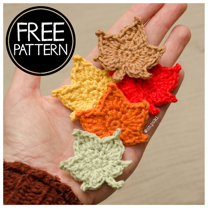Free crochet autumn leaf pattern by Onpoki – handmade amigurumi design