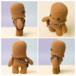 chewbacca_x4 Chewbacca amigurumi – side, back and top views