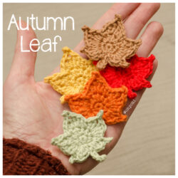 Autumn Maple Leaf – Handmade Crochet Decoration – Customisable in 33 Colours (One Leaf)
