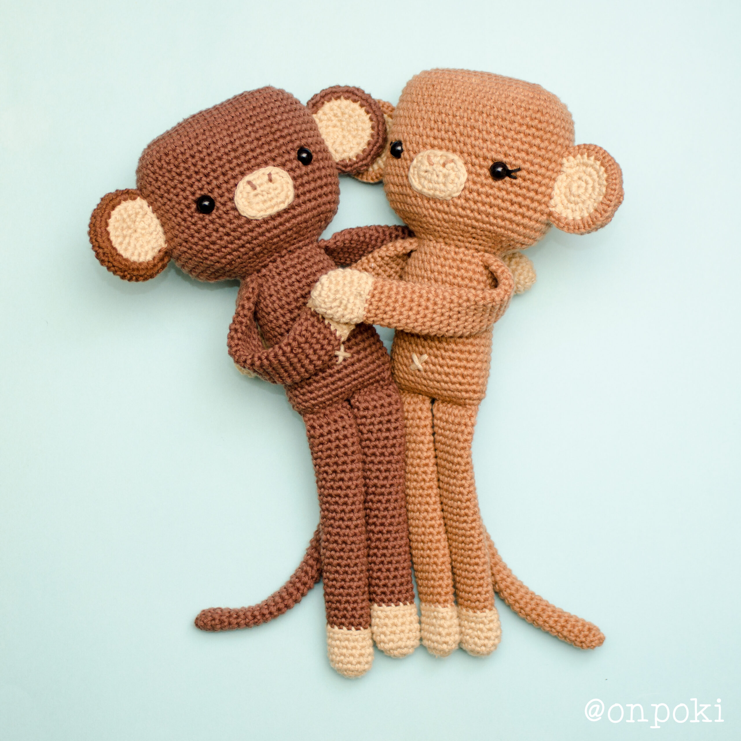 Kindanimal Monkey – Handmade Crochet Soft Toy – Customisable in 105 Colours (One Doll) - Imagen 5