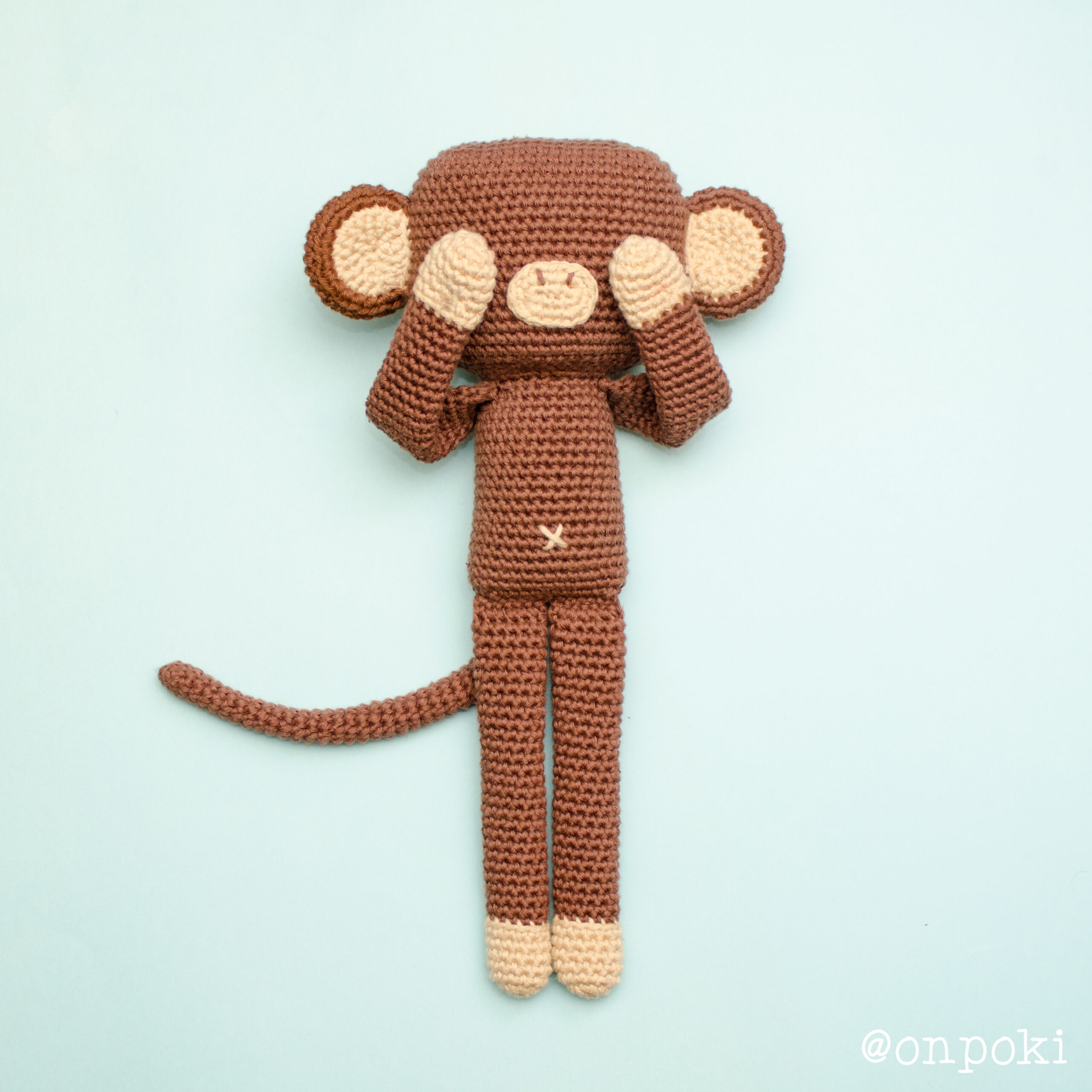Kindanimal Monkey – Handmade Crochet Soft Toy – Customisable in 105 Colours (One Doll) - Imagen 6