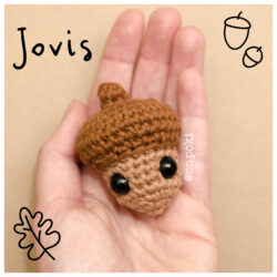 Jorvis the Acorn – Crochet Amigurumi Charm & Talisman – Handmade in Cotton