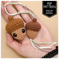 Acorn – Amigurumi Charm Crochet Pattern (PDF) – English – Español