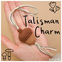 Crochet Acorn Talisman – Nature Charm – Handmade Symbol of Protection & Luck