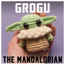 Grogu Crochet Doll – Handmade Baby Yoda Amigurumi – 100% Cotton