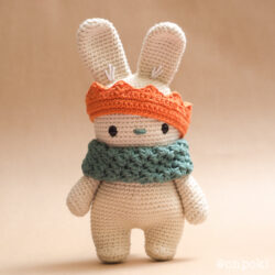 Morgan the Bunny – Custom Crochet Bunny with Scarf & Crown – Handmade in 100% Cotton (Personalised Colours)