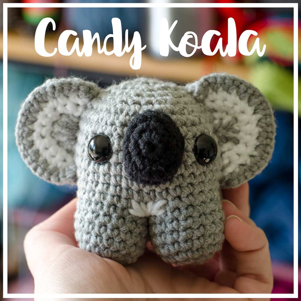 CANDY KOALA – mini koala crochet handmade amigurumi – rattle optional – customisable in 105 colours